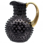 Preview: jug with gold handle black hobnail