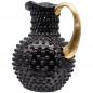 Preview: jug with gold handle black hobnail