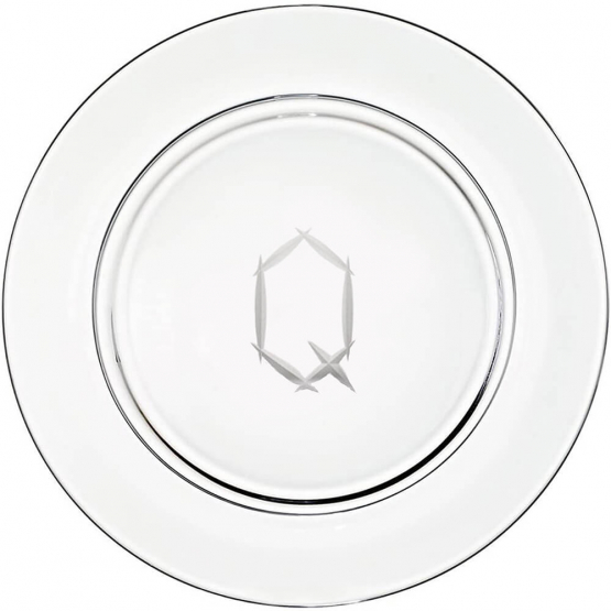 Alphabetum "Q" Platzteller aus Kristallglas