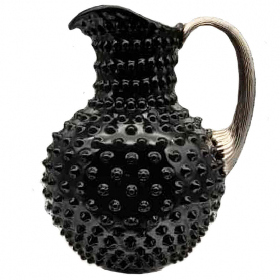 jug with platinum handle black hobnail